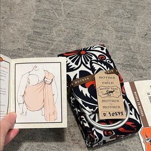 Floral Sling Carrier - Black, White, Red